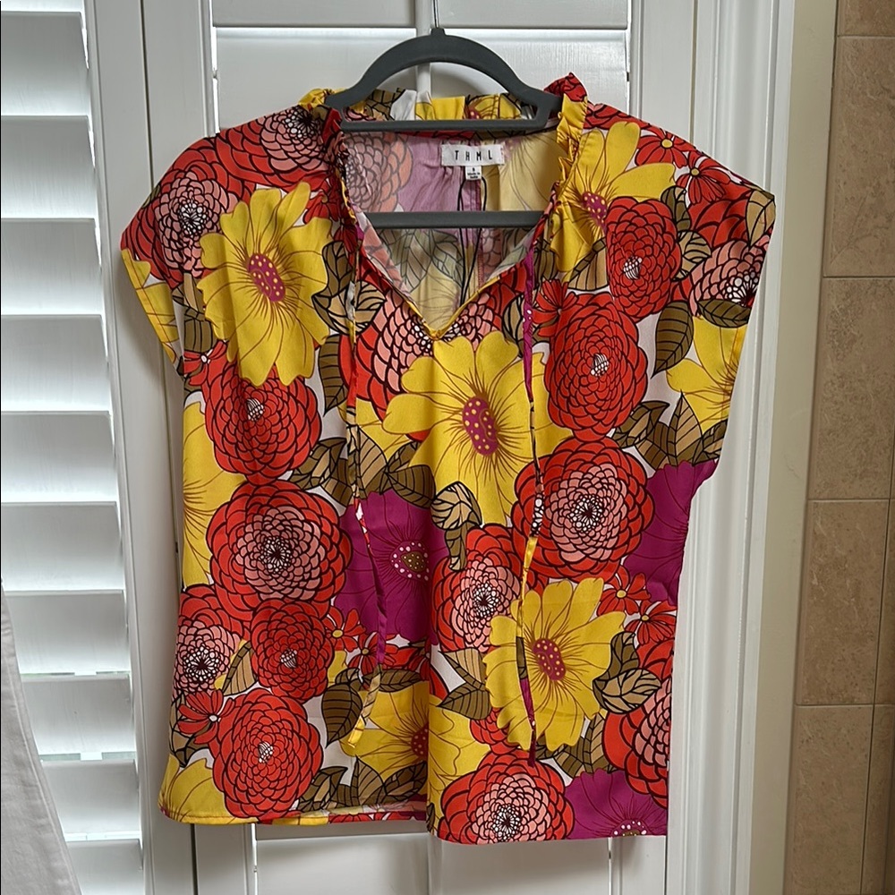 THML Women's Floral Top - Red, Yellow, Pink